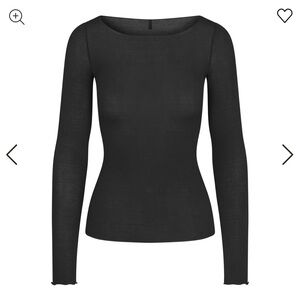 Skims sheer modal boatneck black 2xl nwt long sleeves sold out